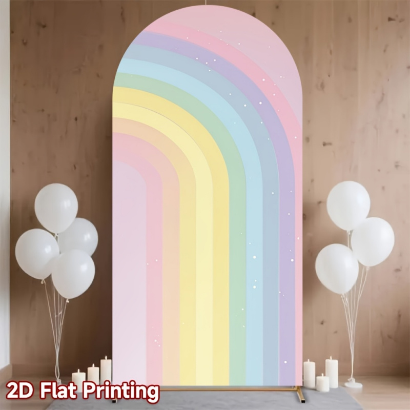 Dessert Table Backdrop - VIKAMA Macaron Rainbow Arch Backdrop—Perfect for