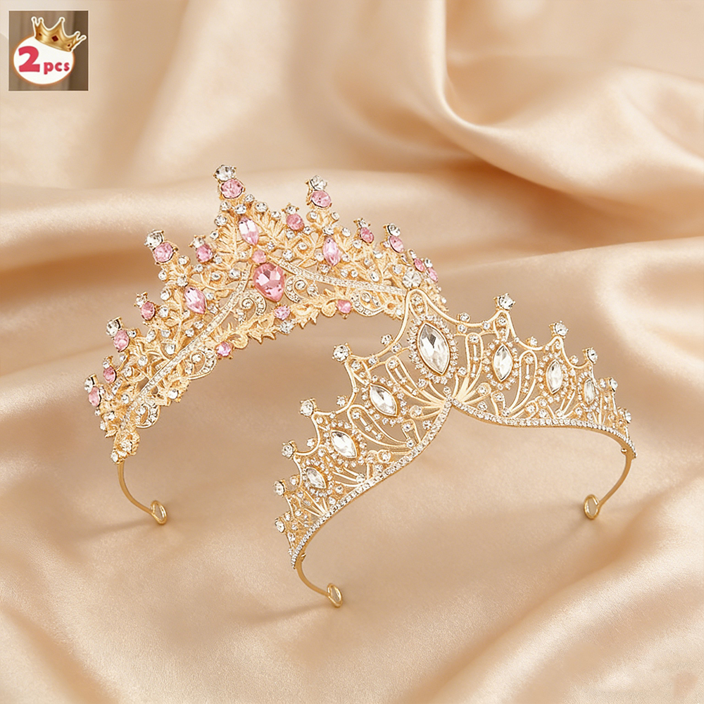 Event Party - Luxurious Sweet Rainbow Crystal Crown Set