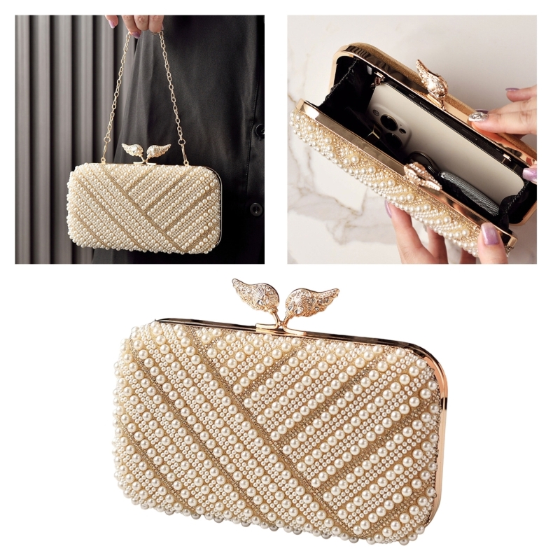 Event Party Box - H3CB Elegant Faux Pearls Evening Bag