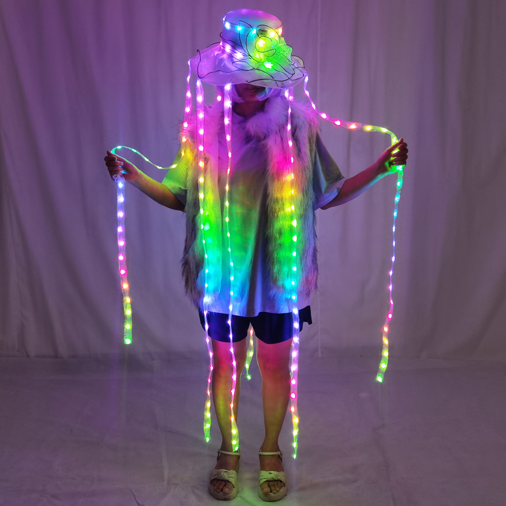 Event Party Dj - LED Jellyfish Hat Full Color Luminous