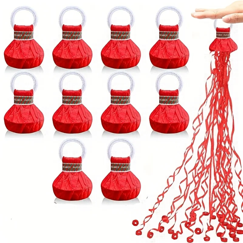 Confetti Cannon Tube - Red Hand Throwing Streamers Confetti Red
