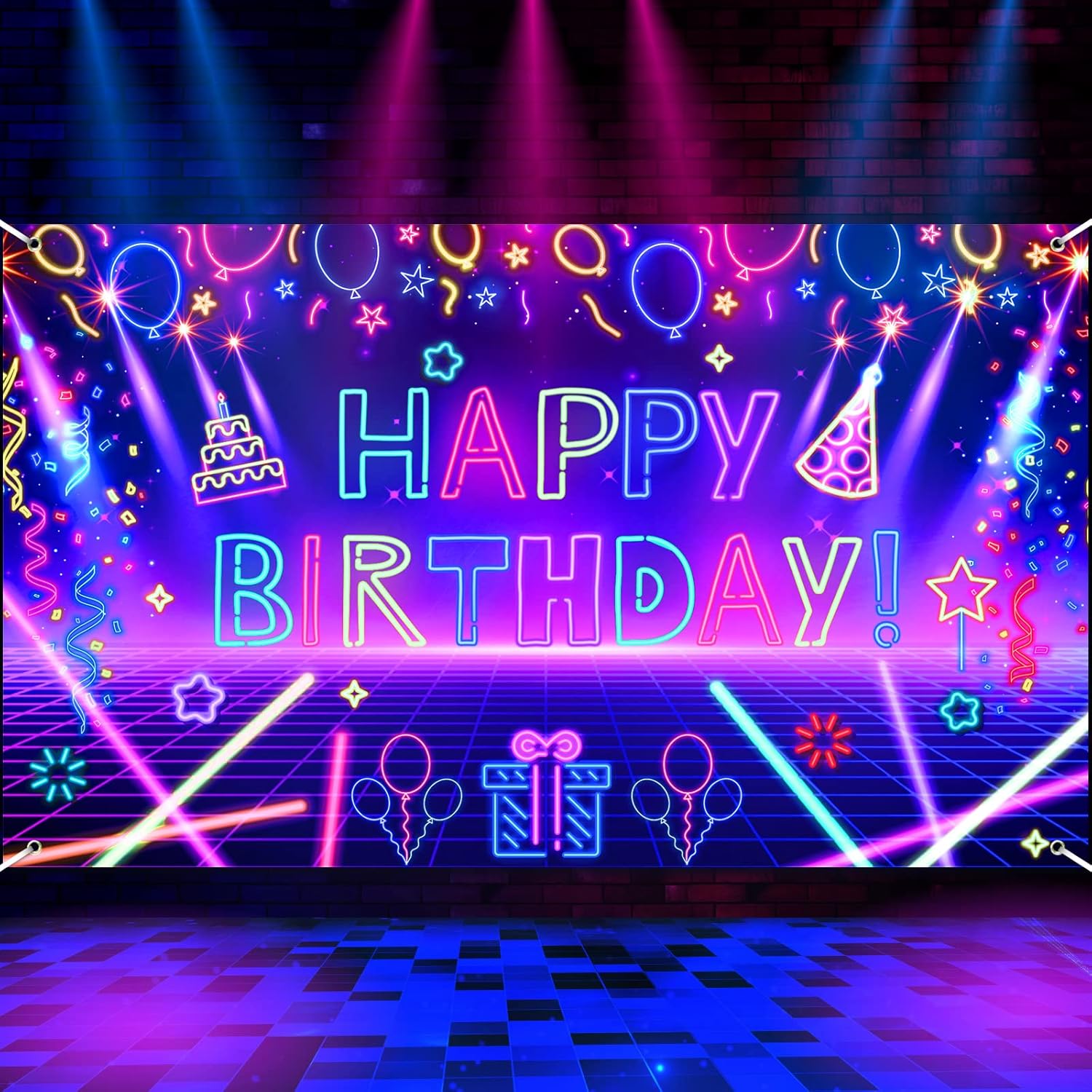 Photography Backdrop Glow Neon - Let'S Party Event Supply reseña y precio