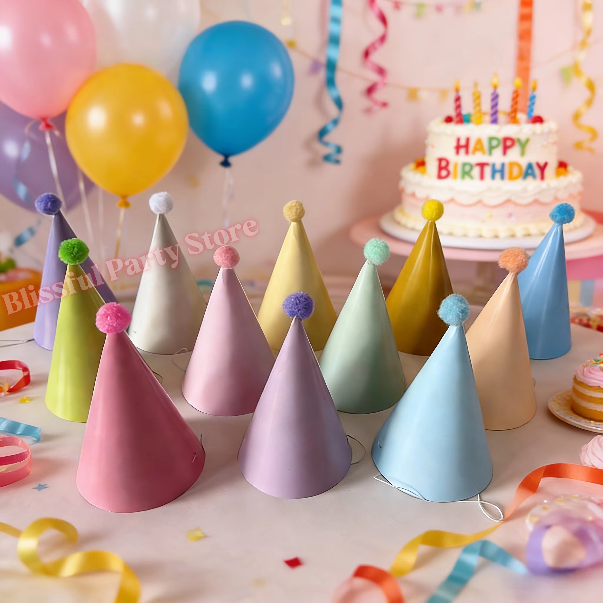 Colorful Birthday Party Hats M - Party Hat Cone reseña y precio