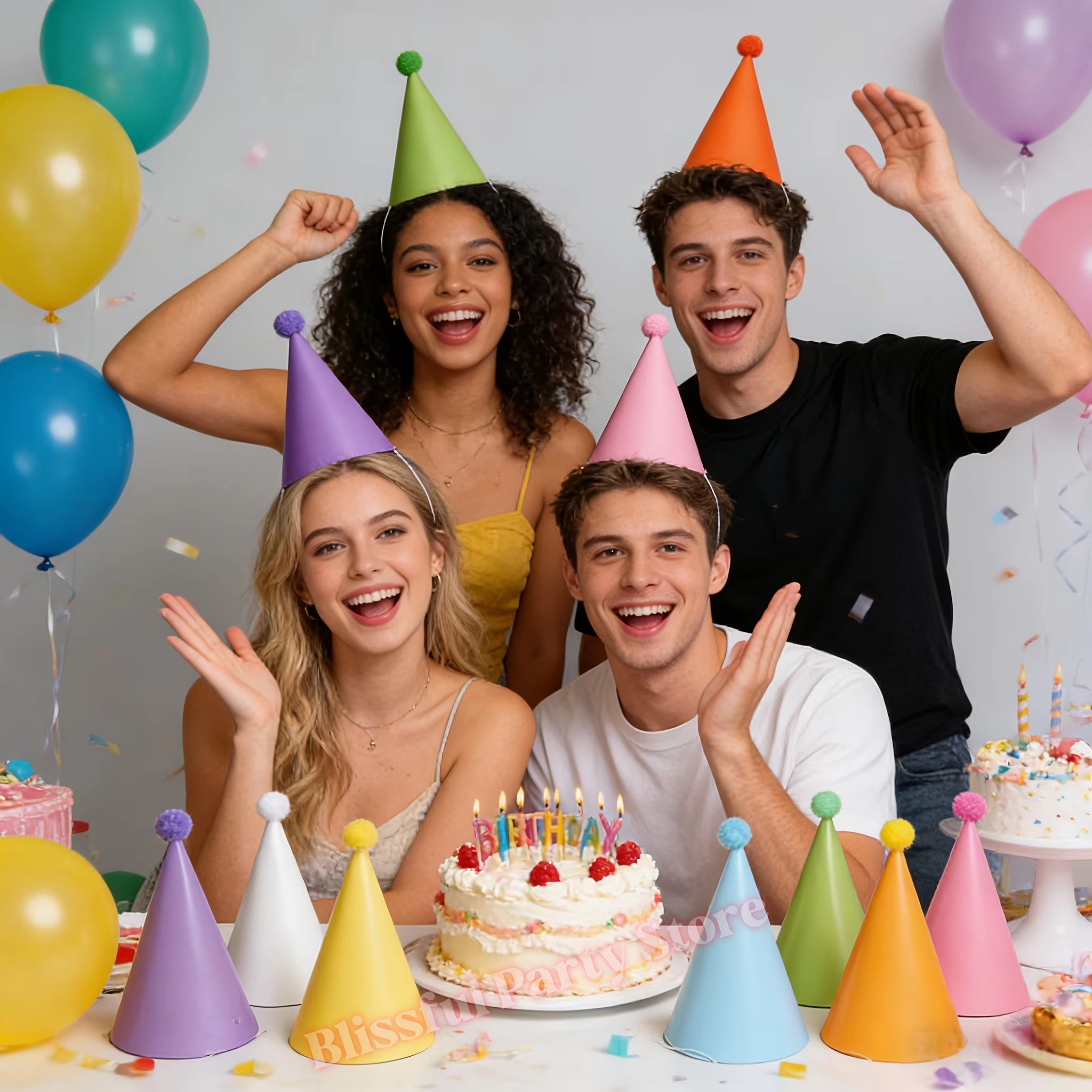 Colorful Birthday Party Hats M - Party Hat Cone reseña y precio