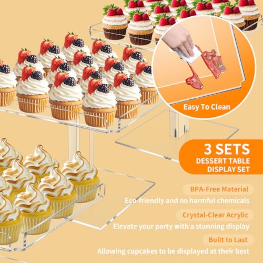 3 Tiered Serving Tray Set for  - Cupcake Stand Tier reseña y precio