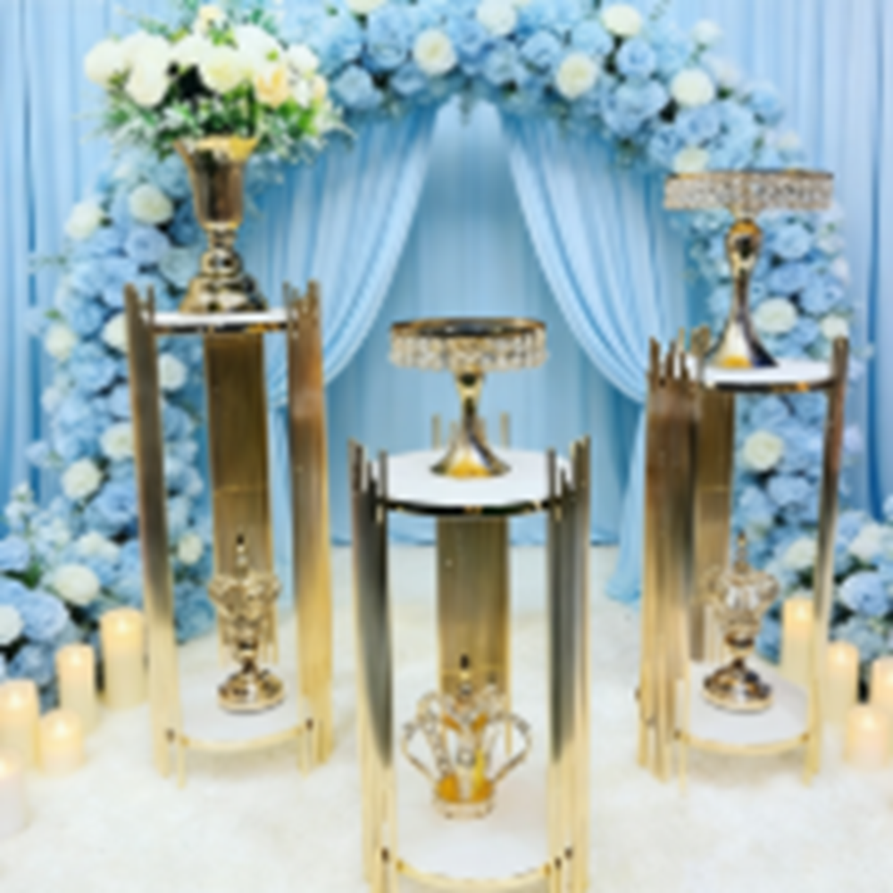 decoration gold metal walkway  - Dessert Table Backdrop reseña y precio