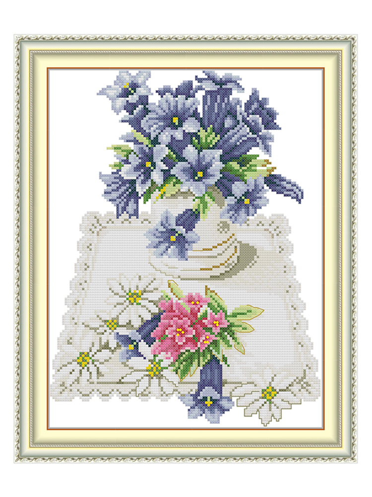 Blue Flowers On Lace Napkins P - Napkin Folding Set reseña y precio