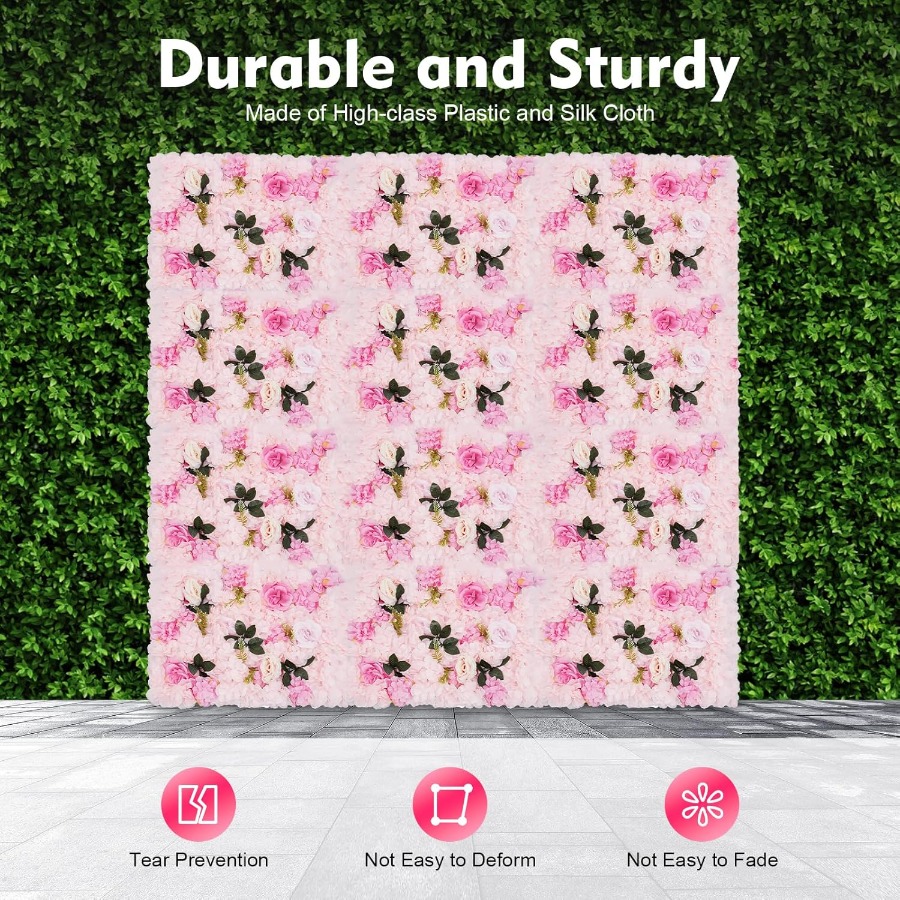 12 Pack Artificial Flower Wall - Flower Wall Panel reseña y precio