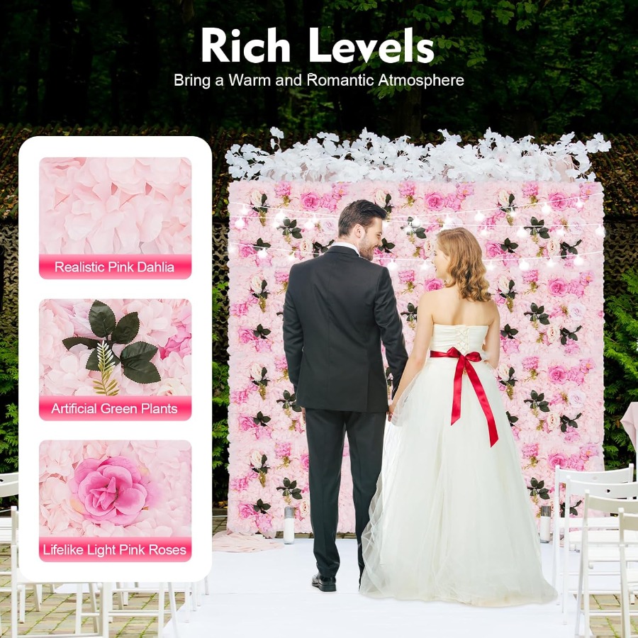 12 Pack Artificial Flower Wall - Flower Wall Panel reseña y precio