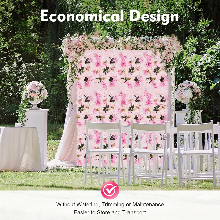 12 Pack Artificial Flower Wall - Flower Wall Panel reseña y precio