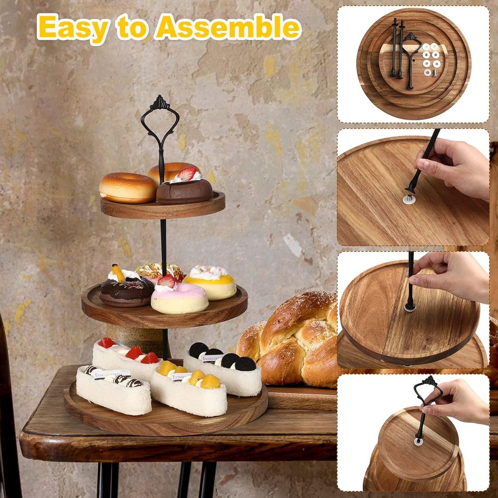 3 Set 3 Tier Wood Cupcake Stan - Cupcake Stand Tier reseña y precio
