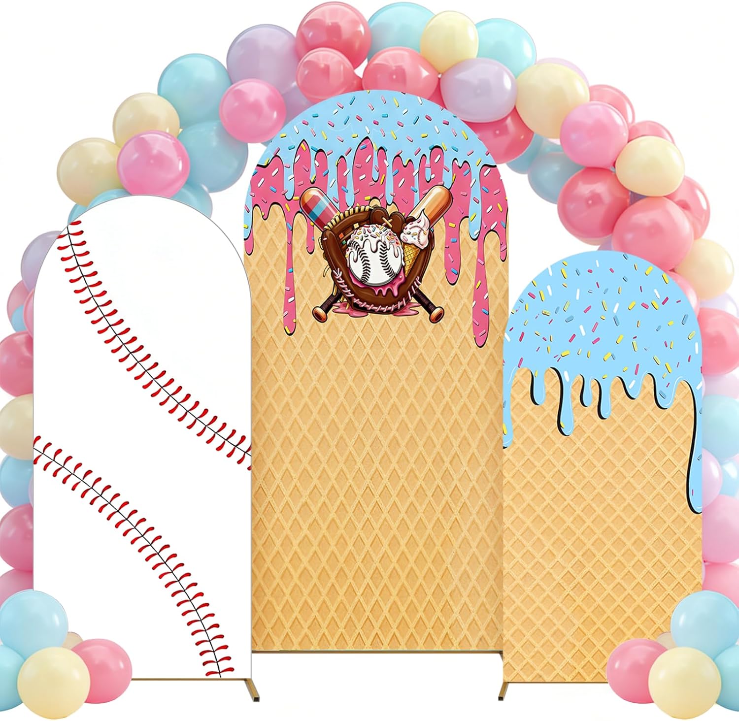 Baseball Ice Cream Drip Arch B - Dessert Table Backdrop reseña y precio