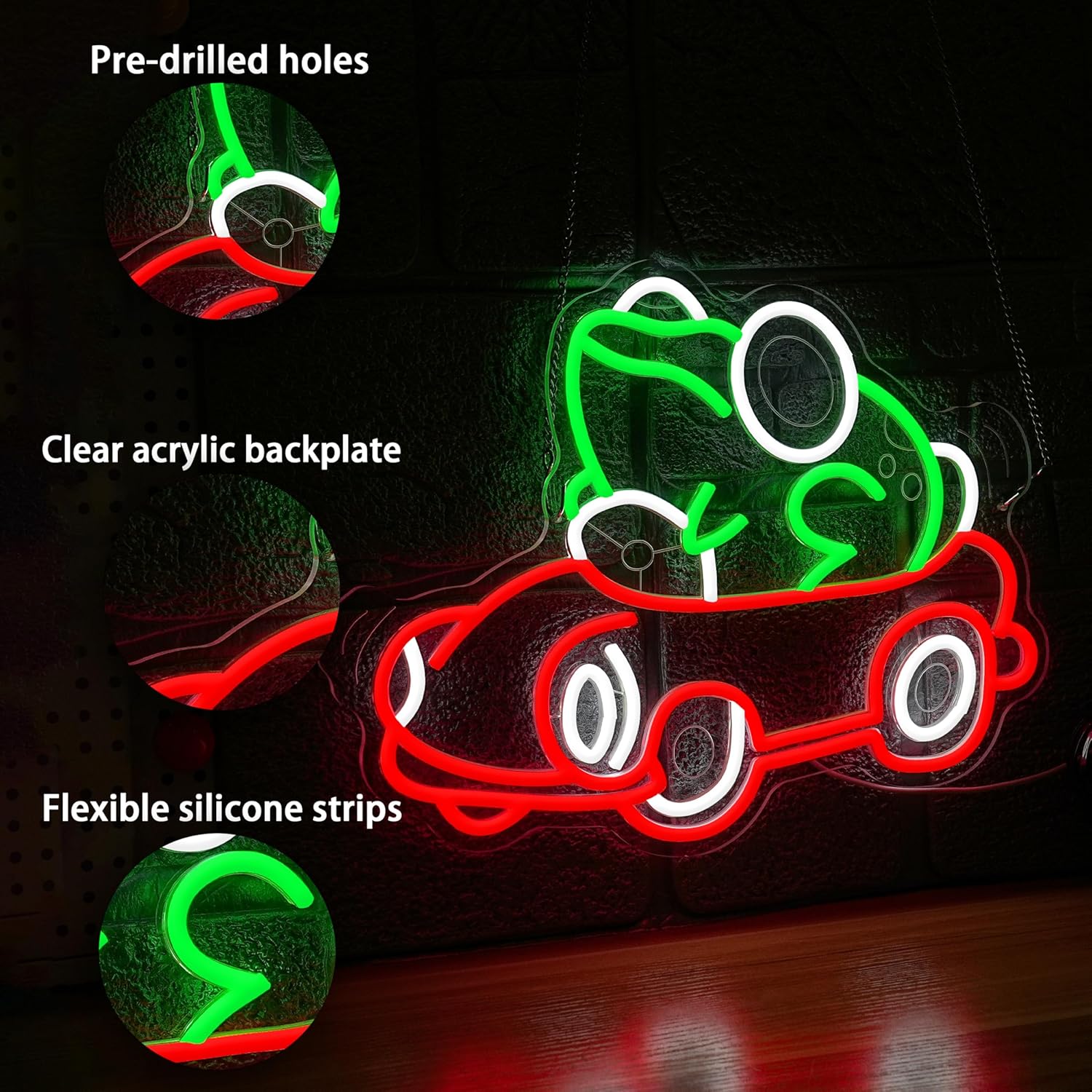 Frog Driving Car Neon Sign Art - Neon Sign Party reseña y precio