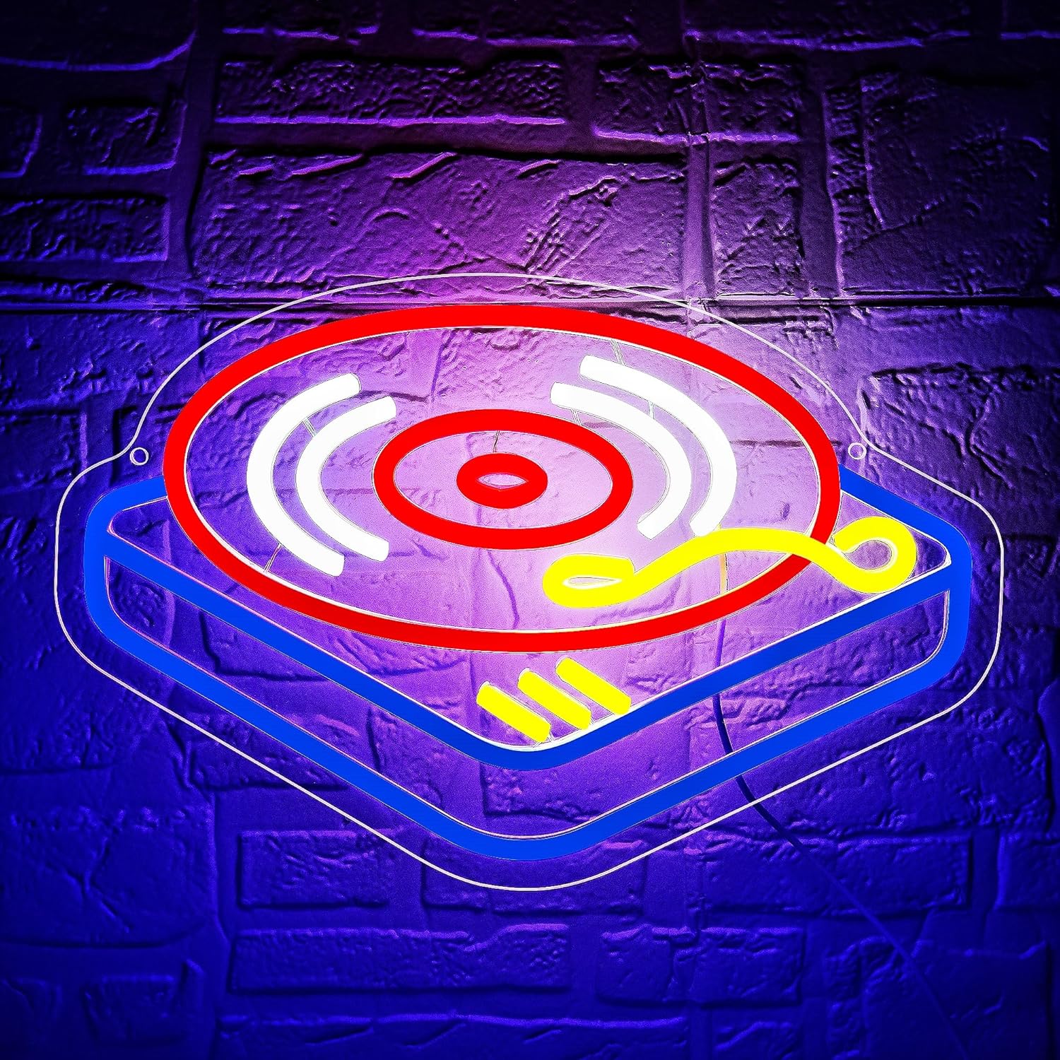 Record Player Neon Sign Guita  - Neon Sign Party reseña y precio
