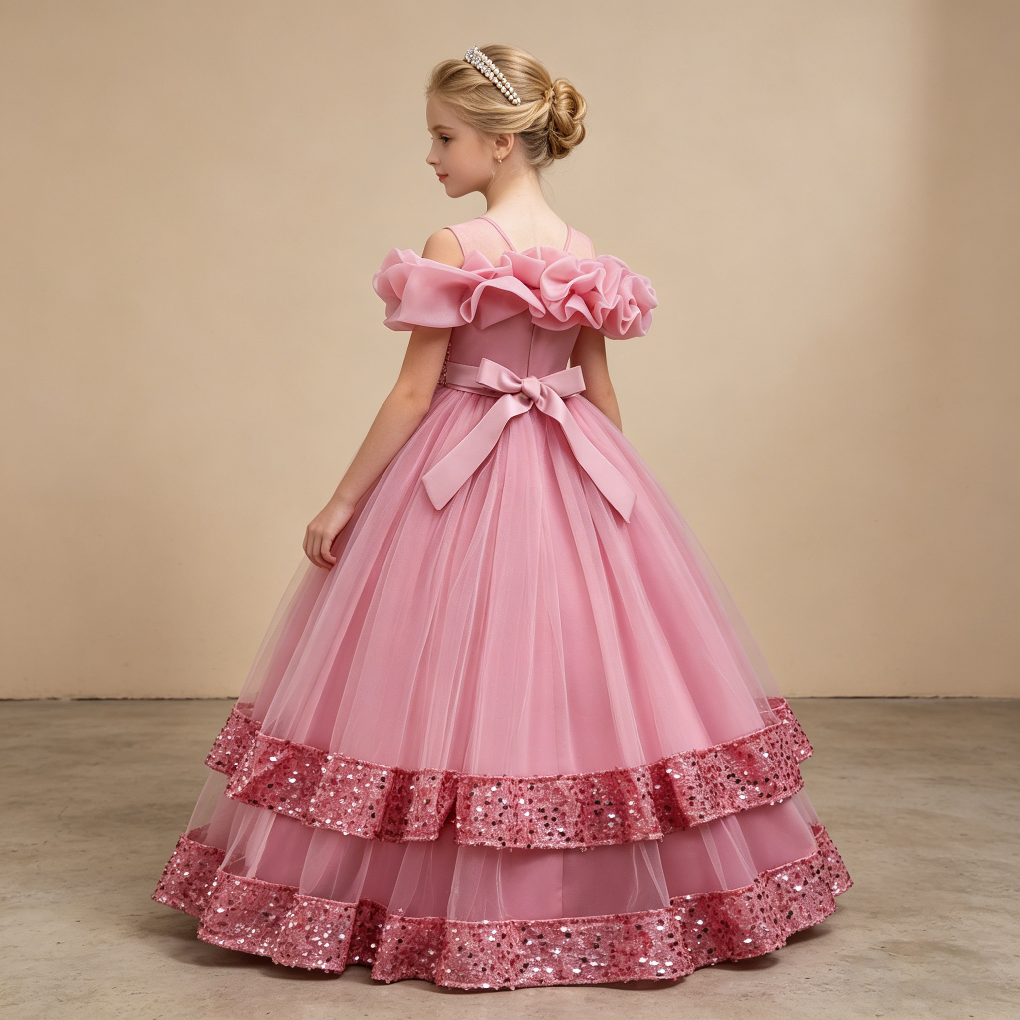 Girls Princess Off Shoulder Ru - Glitter Tablecloth reseña y precio