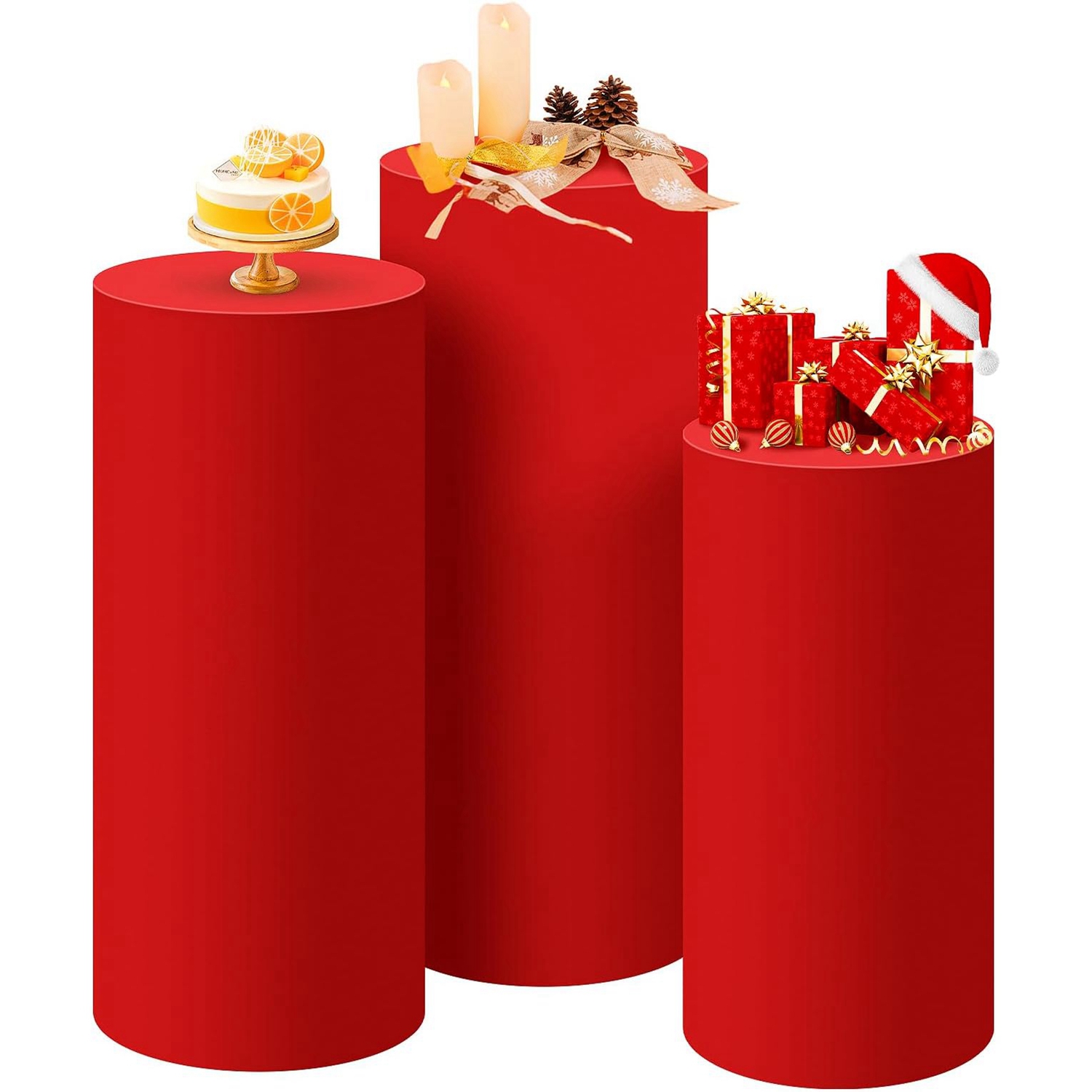 Yeele Red Cylinder Stand Cover - Dessert Table Backdrop reseña y precio