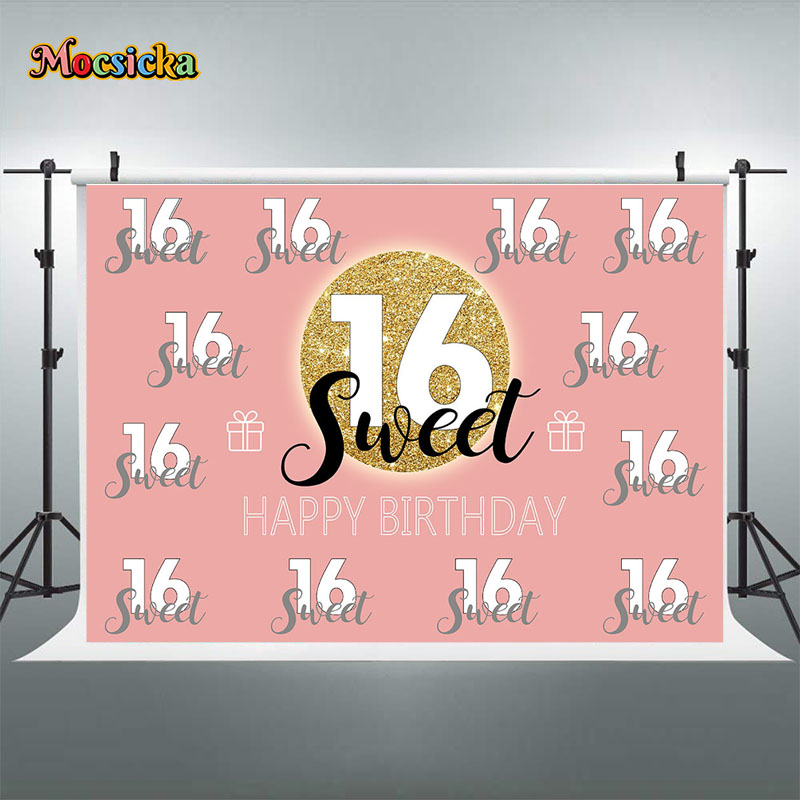 Mocsicka Sweet 16 Birthday Bac - Dessert Table Backdrop reseña y precio
