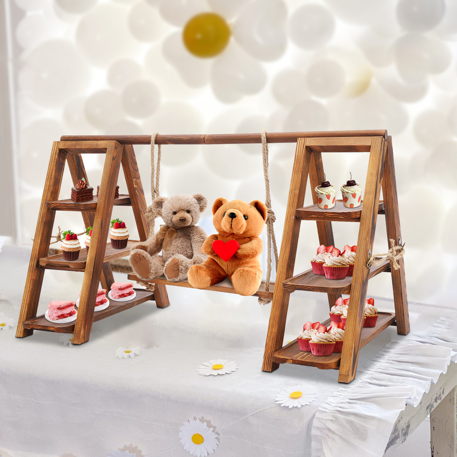 Wooden Dessert Display Stand C - Cupcake Stand Tier reseña y precio