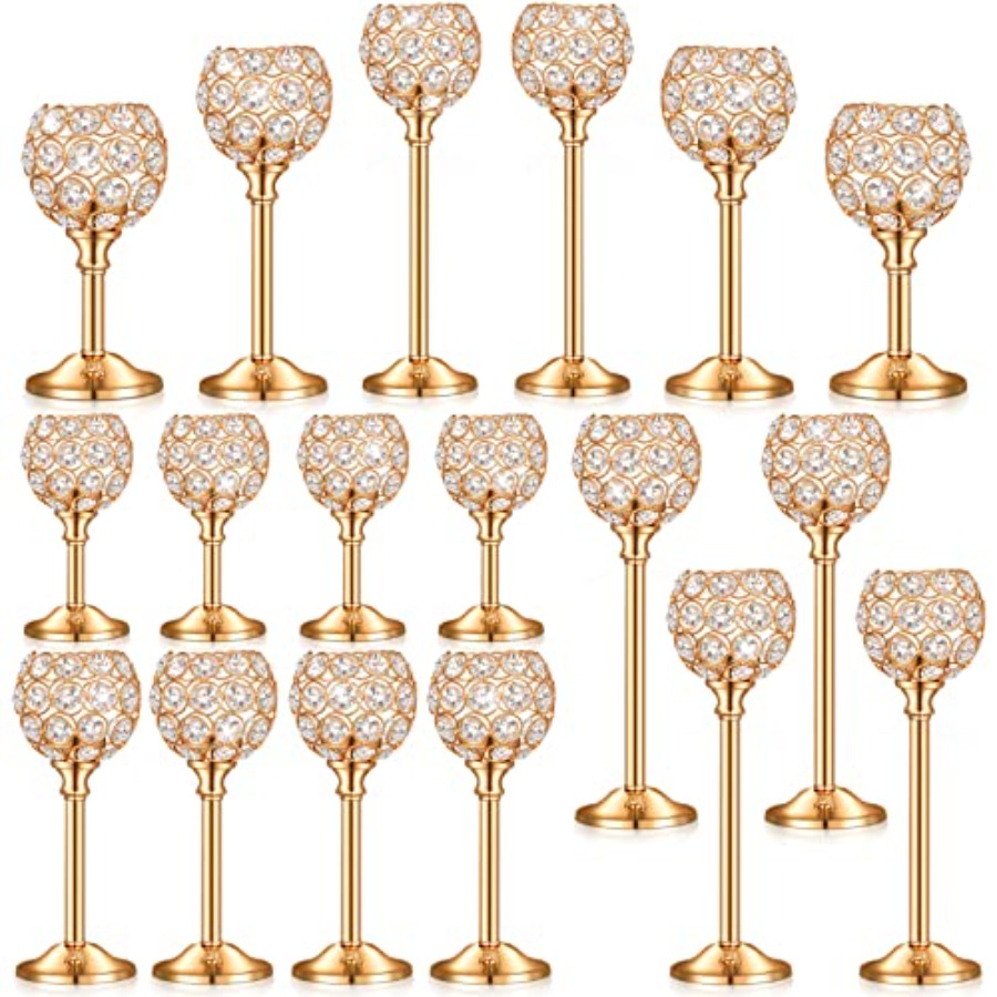 18 Pieces Crystal Candle Holde - Centerpiece Stick reseña y precio