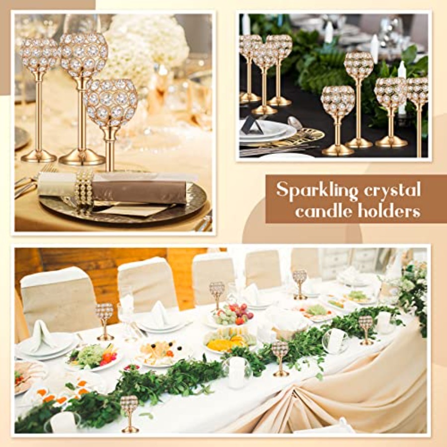 18 Pieces Crystal Candle Holde - Centerpiece Stick reseña y precio