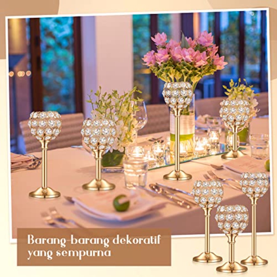 18 Pieces Crystal Candle Holde - Centerpiece Stick reseña y precio