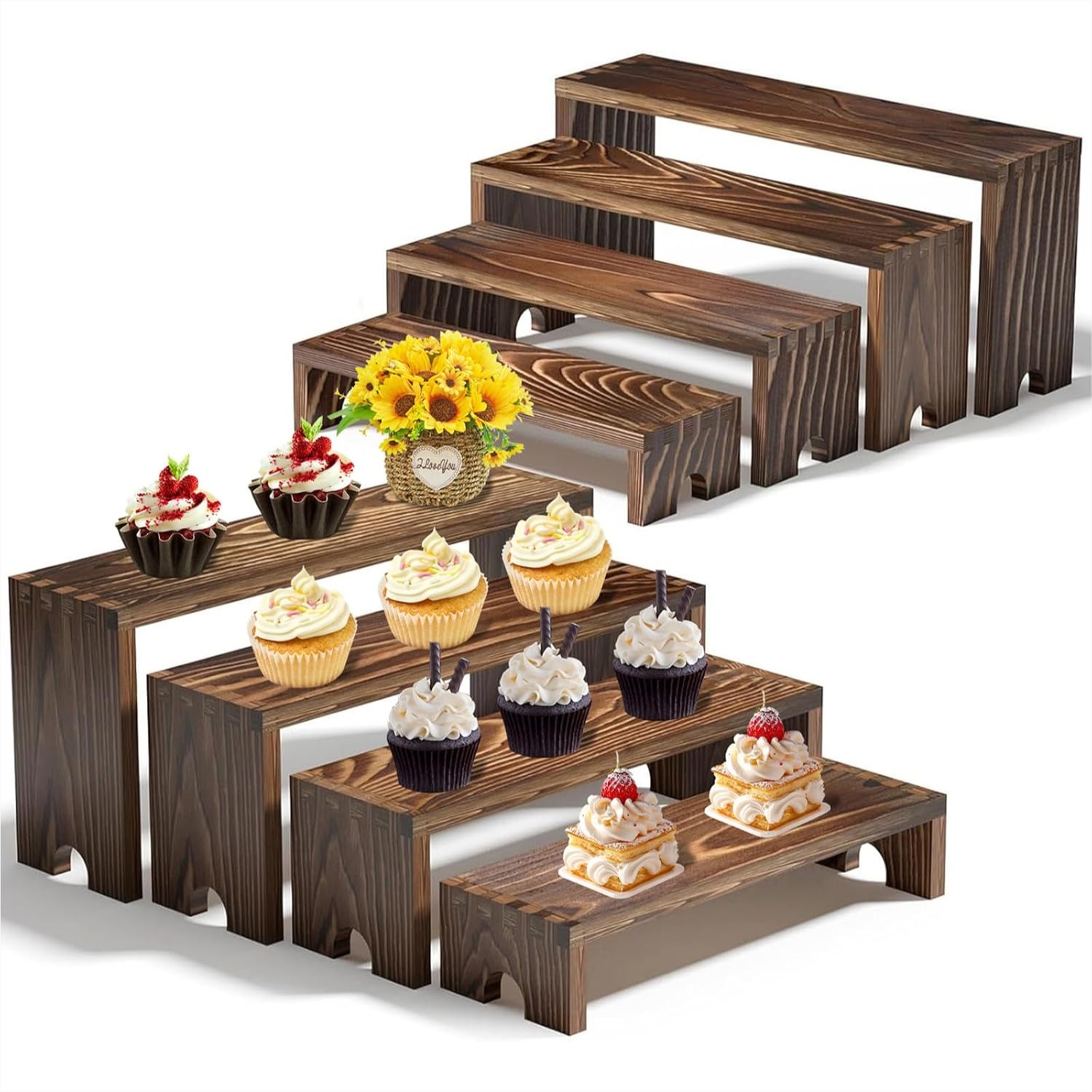 2 Tier Wooden Cupcake Stand Se - Cupcake Stand Tier reseña y precio