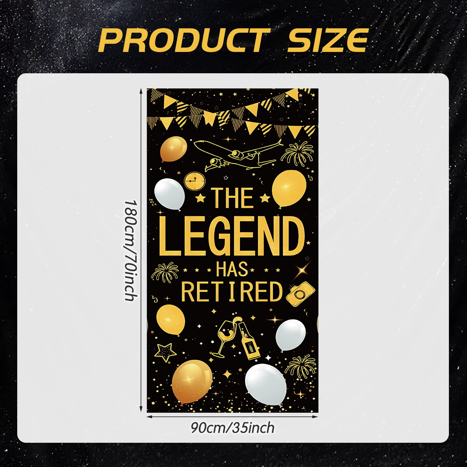 Retirement Party Decorations f - Party Banner Gold reseña y precio