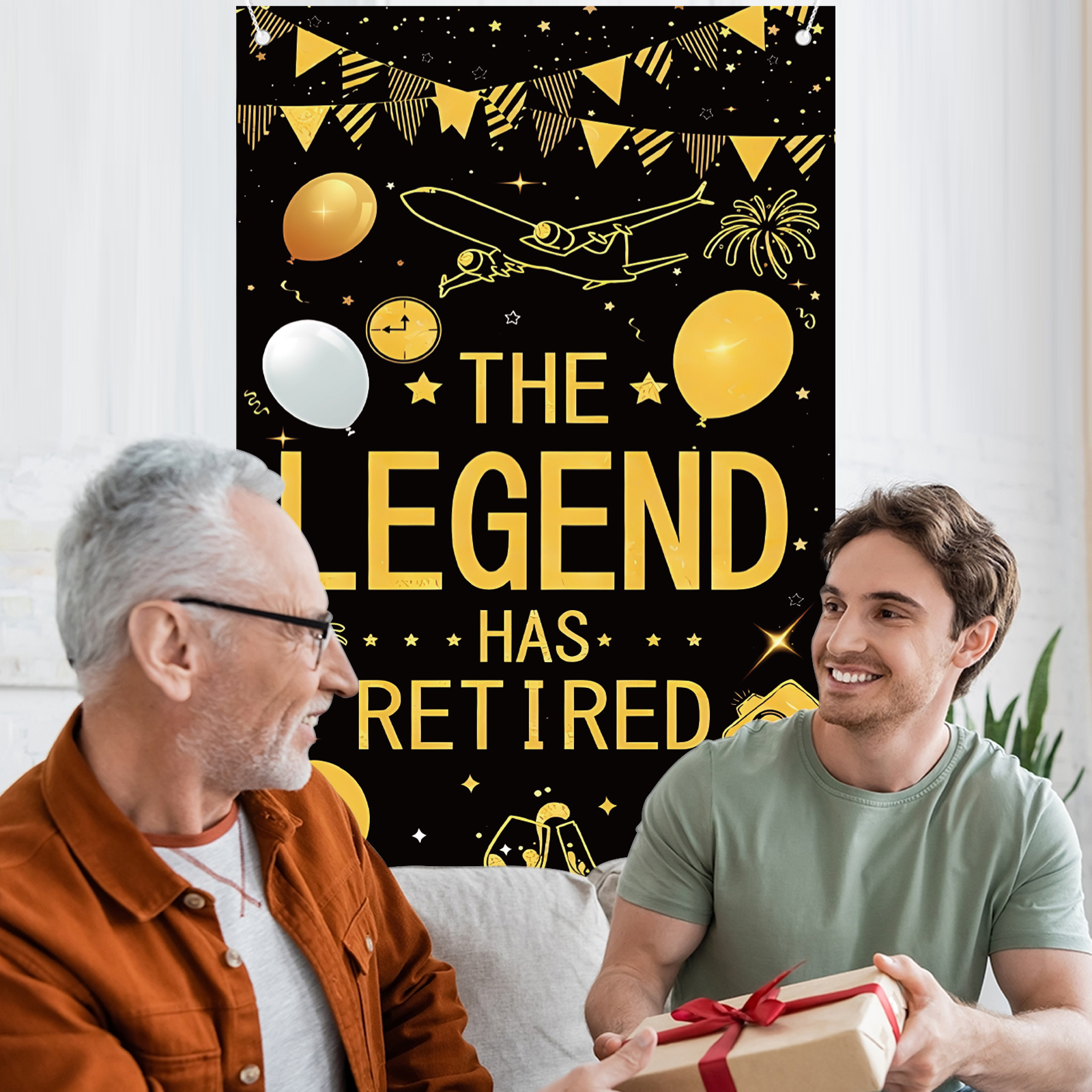 Retirement Party Decorations f - Party Banner Gold reseña y precio