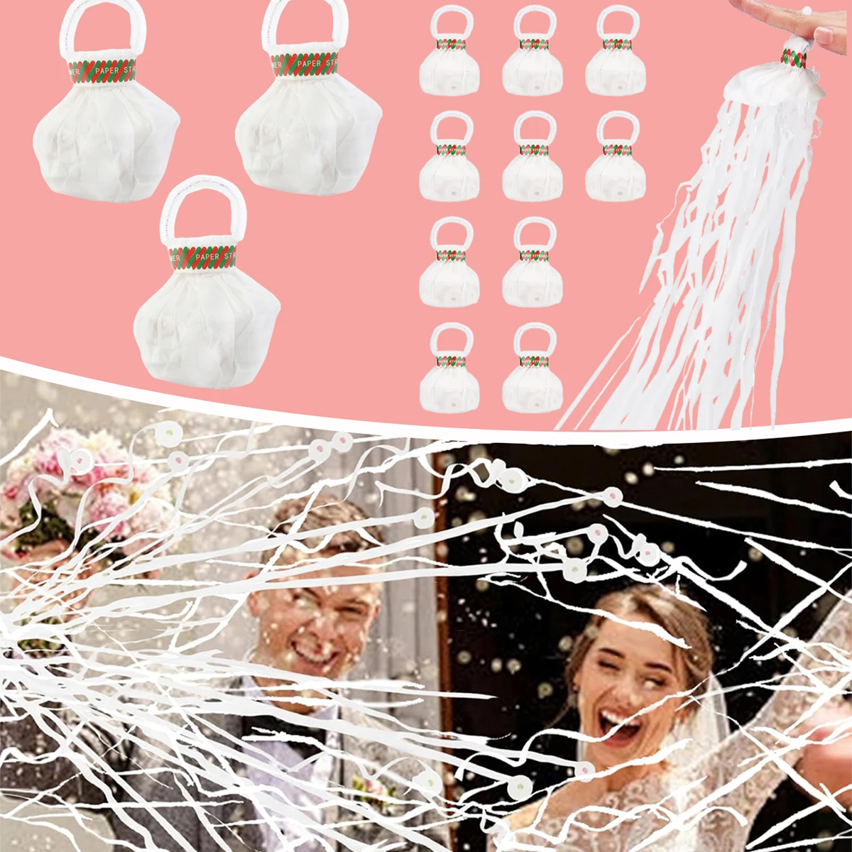 10Pcs Romantic White Hand-Thro - Confetti Cannon Tube reseña y precio