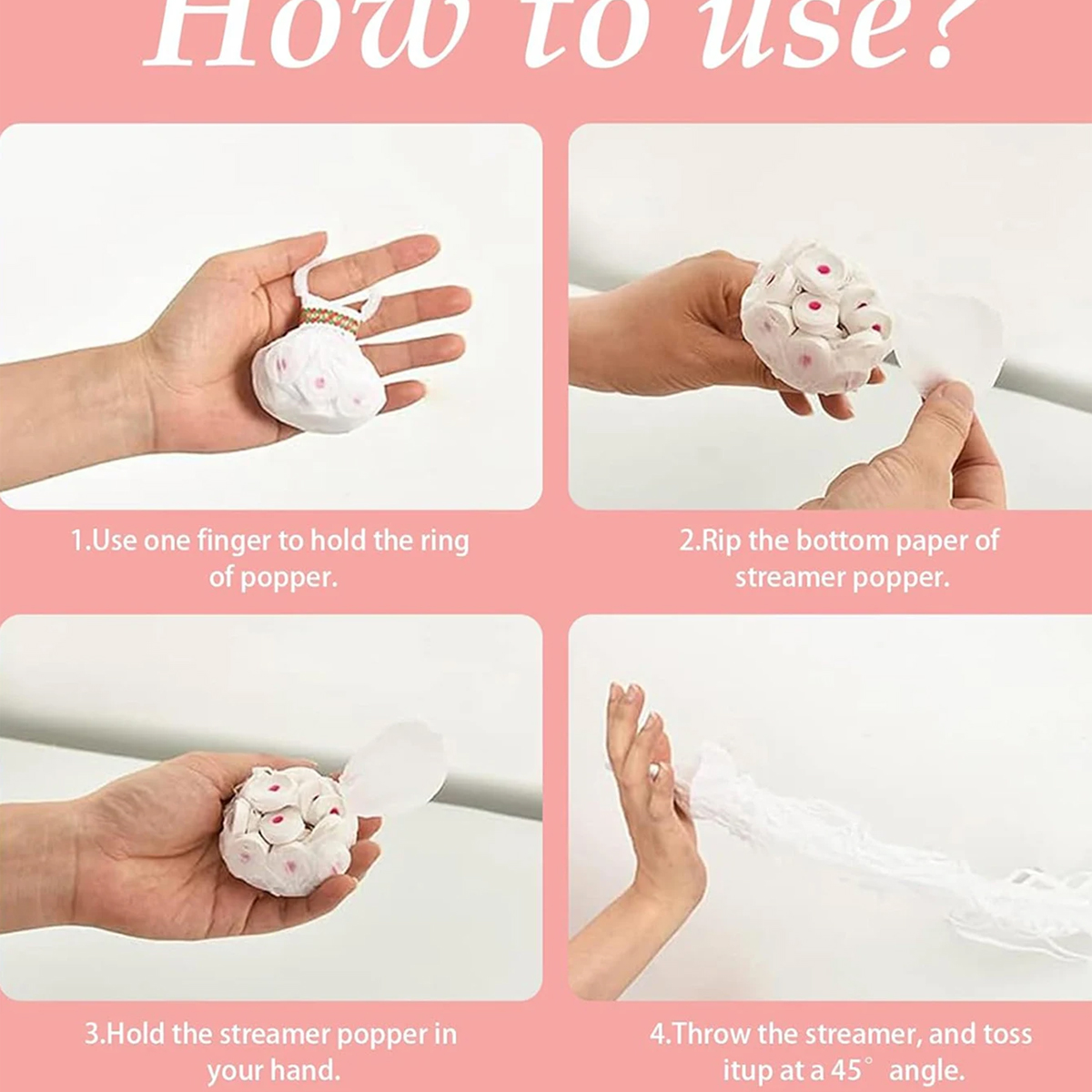 10Pcs Romantic White Hand-Thro - Confetti Cannon Tube reseña y precio