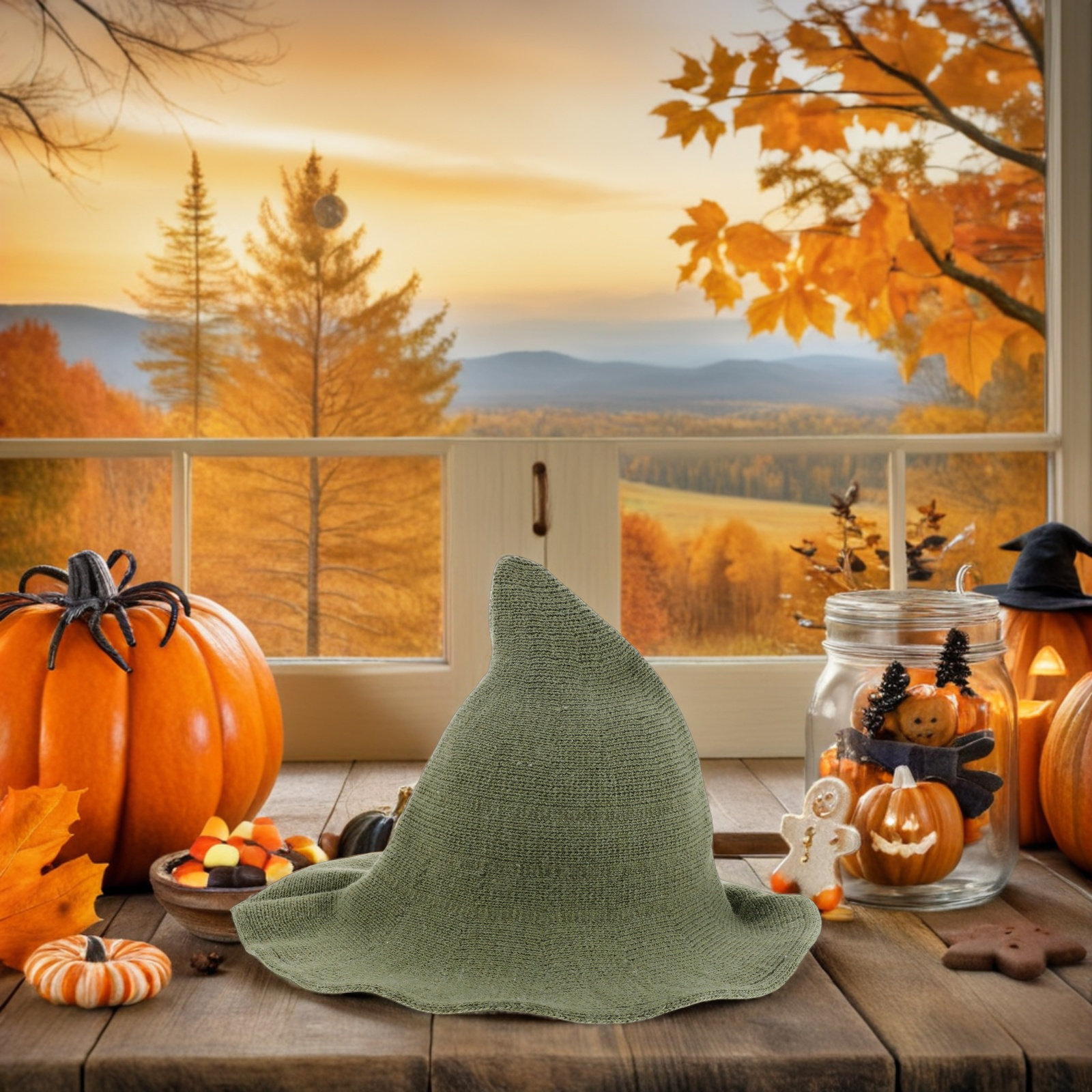 Halloween Witch Hat Wool Blend - Party Hat Cone reseña y precio