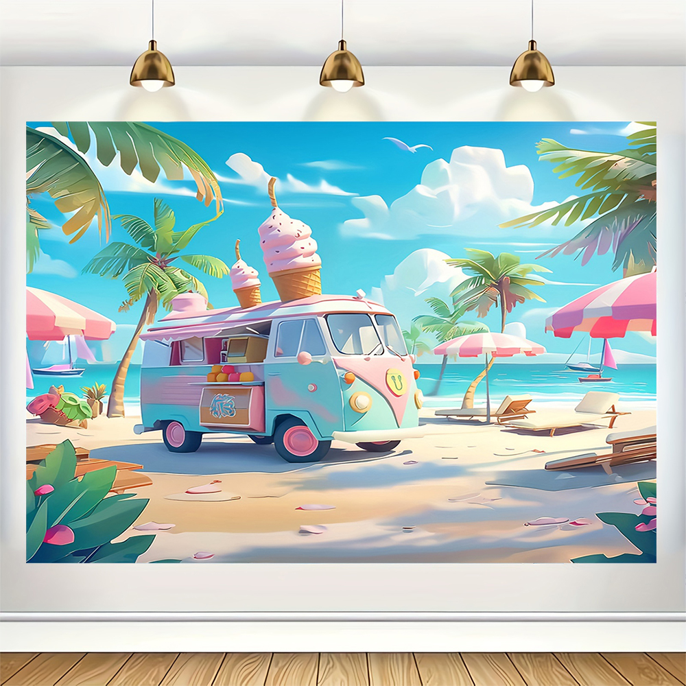 Sweet Ice Cream Theme Backdrop - Dessert Table Backdrop reseña y precio