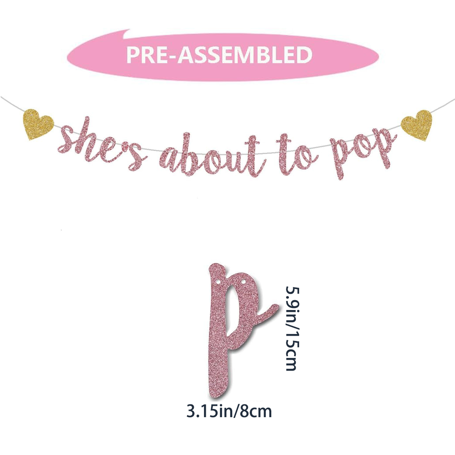 She's About to Pop Banner,Rose - Party Banner Gold reseña y precio