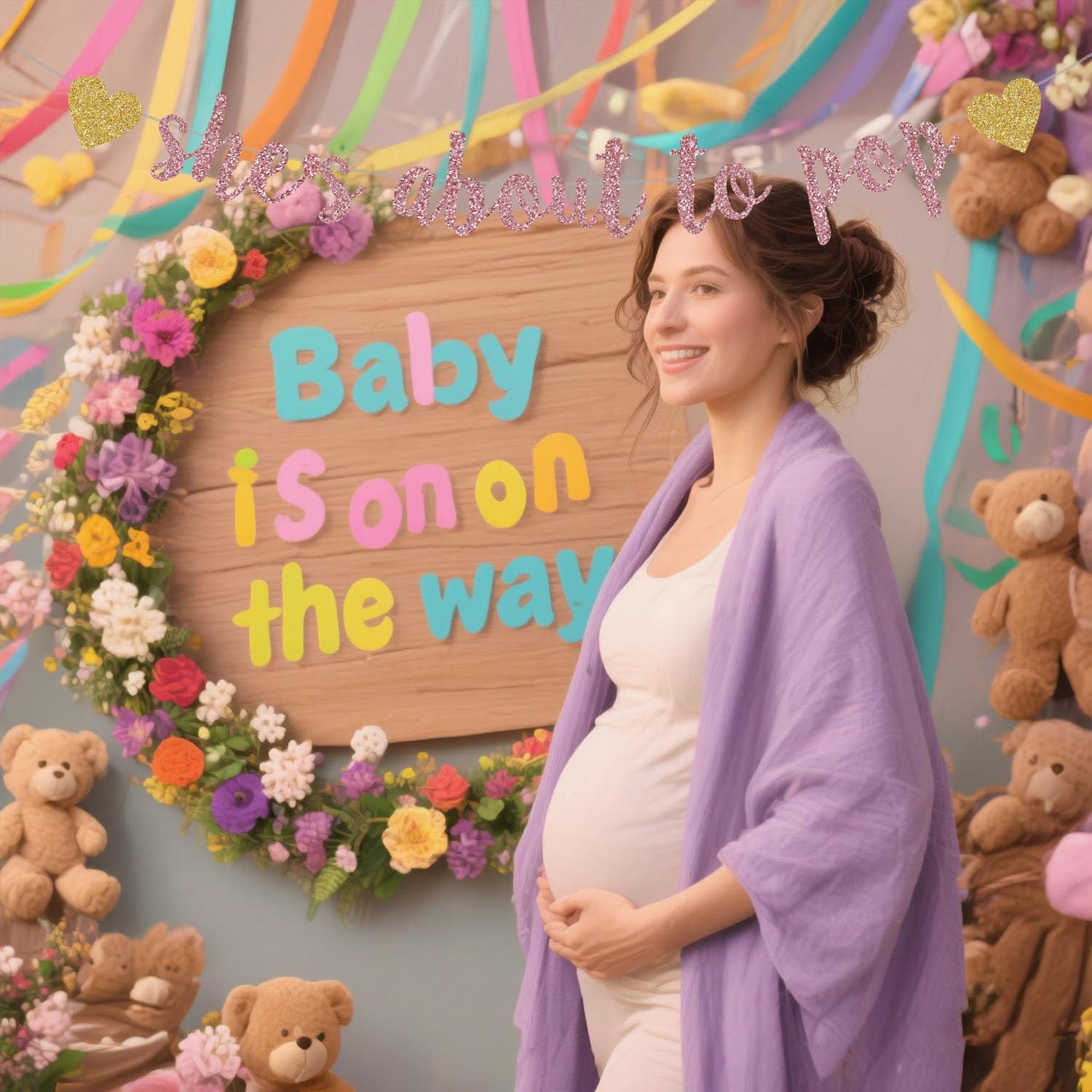 She's About to Pop Banner,Rose - Party Banner Gold reseña y precio