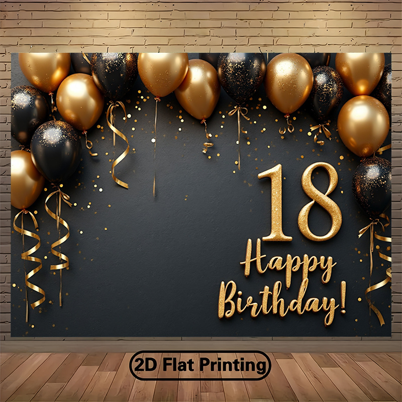 2D 1Pc Black & Gold Balloons B - Party Banner Gold reseña y precio