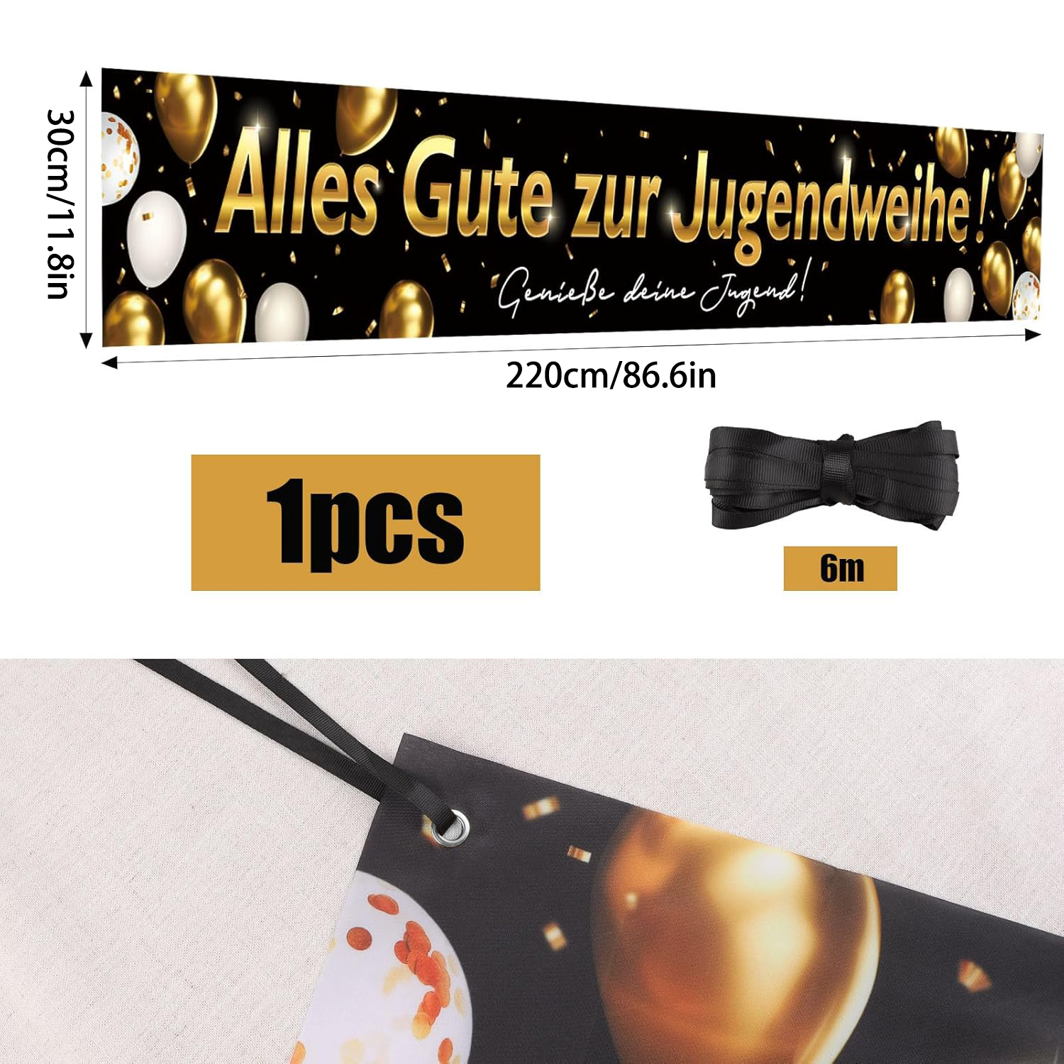 Jugendweihe Deko,Jugendweihe B - Party Banner Gold reseña y precio