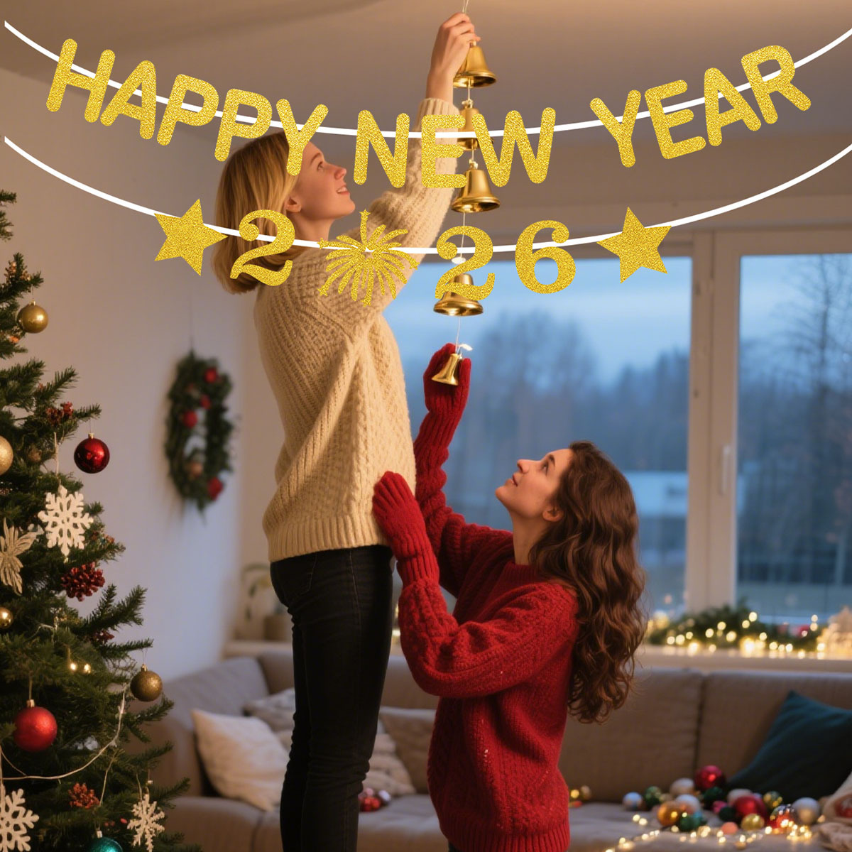 1Set 2026 Happy New Year Decor - Party Banner Gold reseña y precio