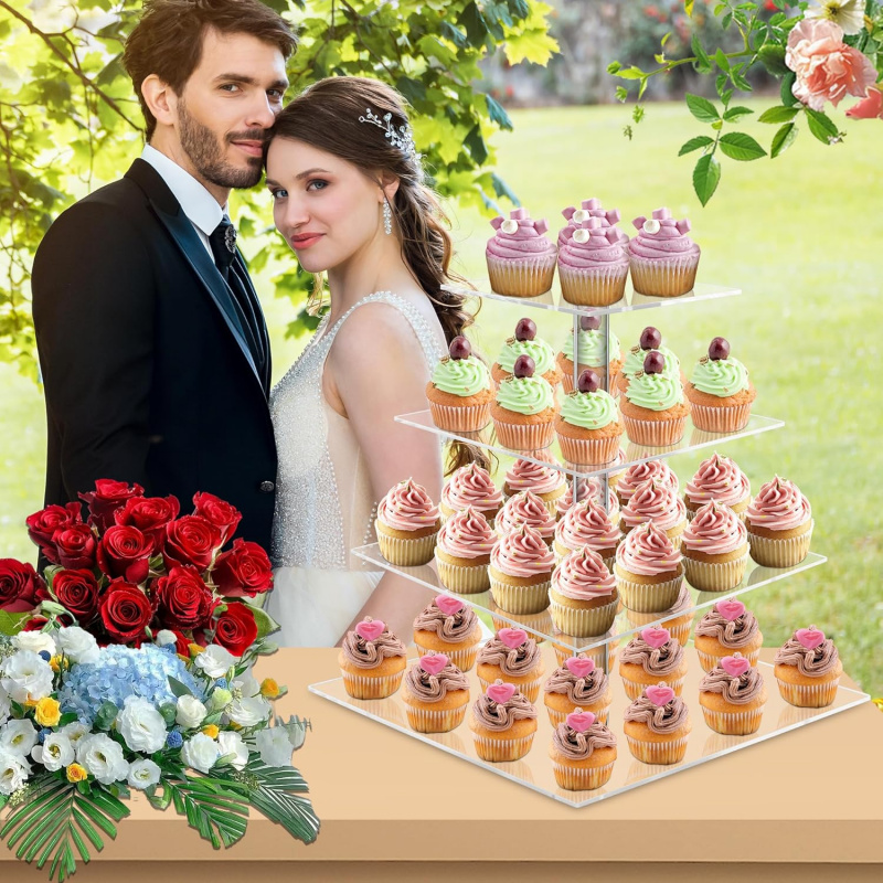 YestBuy 4 Tier Acrylic Cupcake - Cupcake Stand Tier reseña y precio