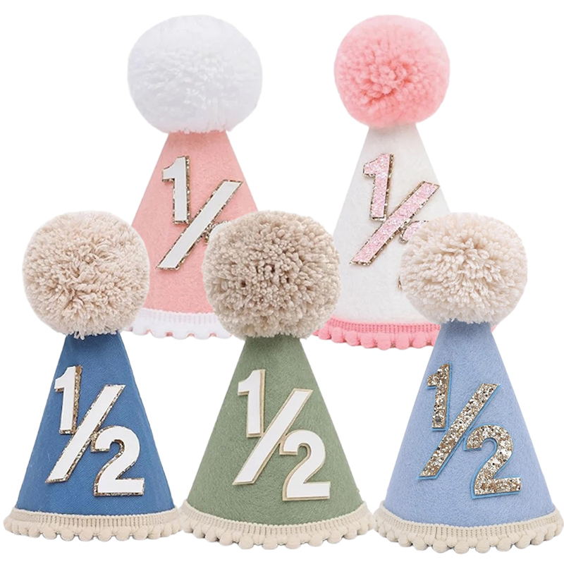 1/2 Birthday Hat Mini Cone Hat - Party Hat Cone reseña y precio