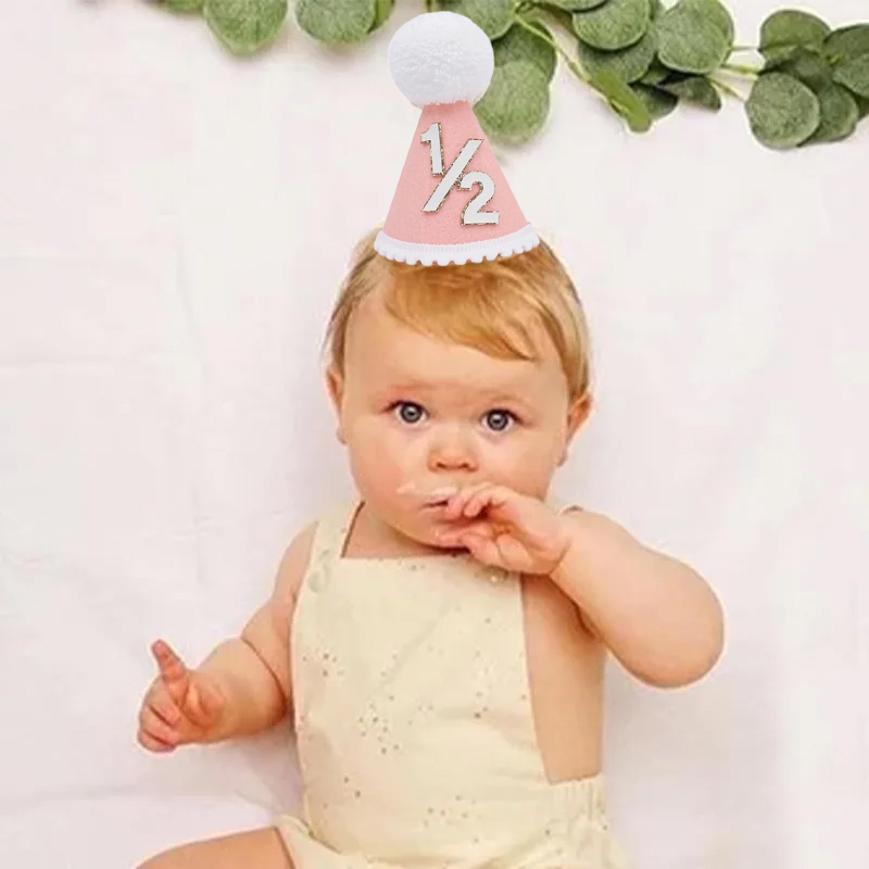 1/2 Birthday Hat Mini Cone Hat - Party Hat Cone reseña y precio