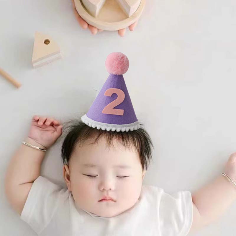 Purple Birthday Hat 1 2 3 4 5  - Party Hat Cone reseña y precio