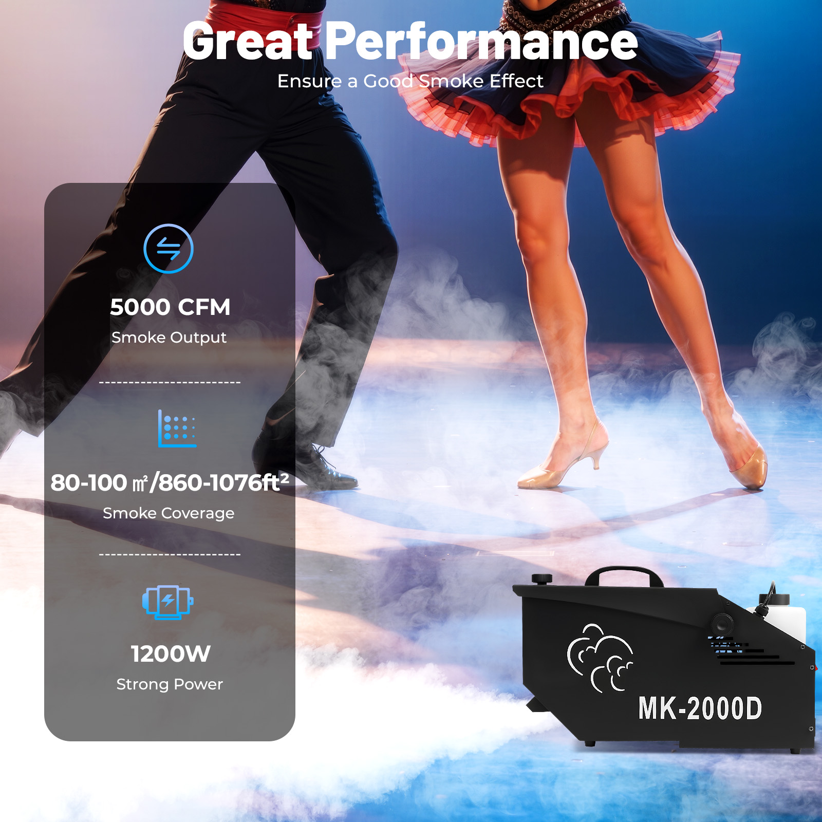 Low Lying Smoke Machine 1200W  - Event Party Dj reseña y precio