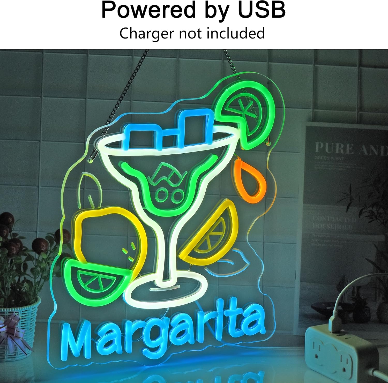 Margarita Neon Sign Wall Art D - Neon Sign Party reseña y precio