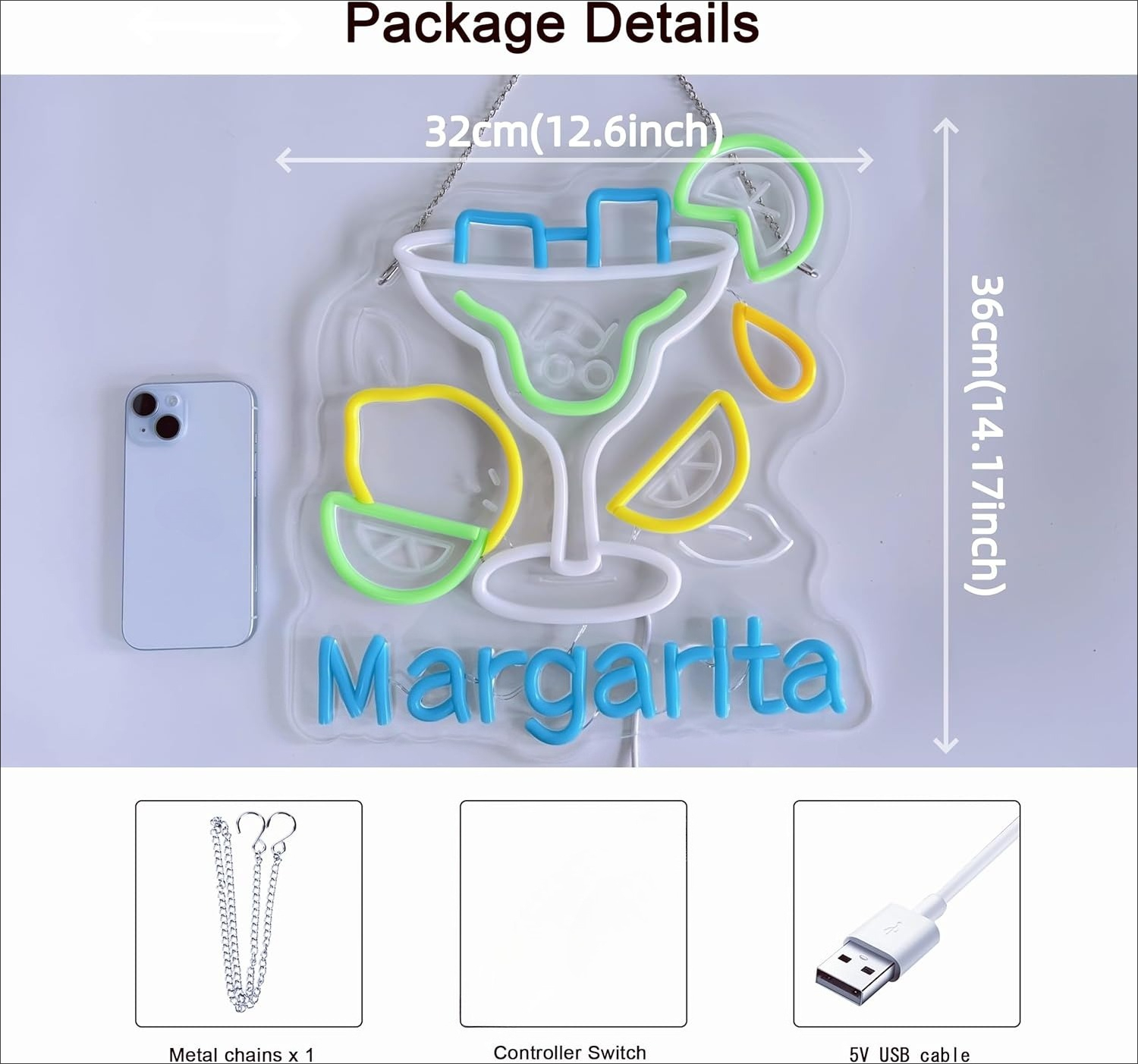 Margarita Neon Sign Wall Art D - Neon Sign Party reseña y precio