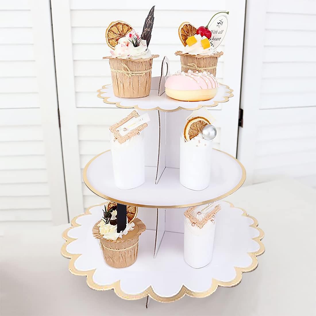 Cardboard Cake Stand 3 Tier, D - Cupcake Stand Tier reseña y precio