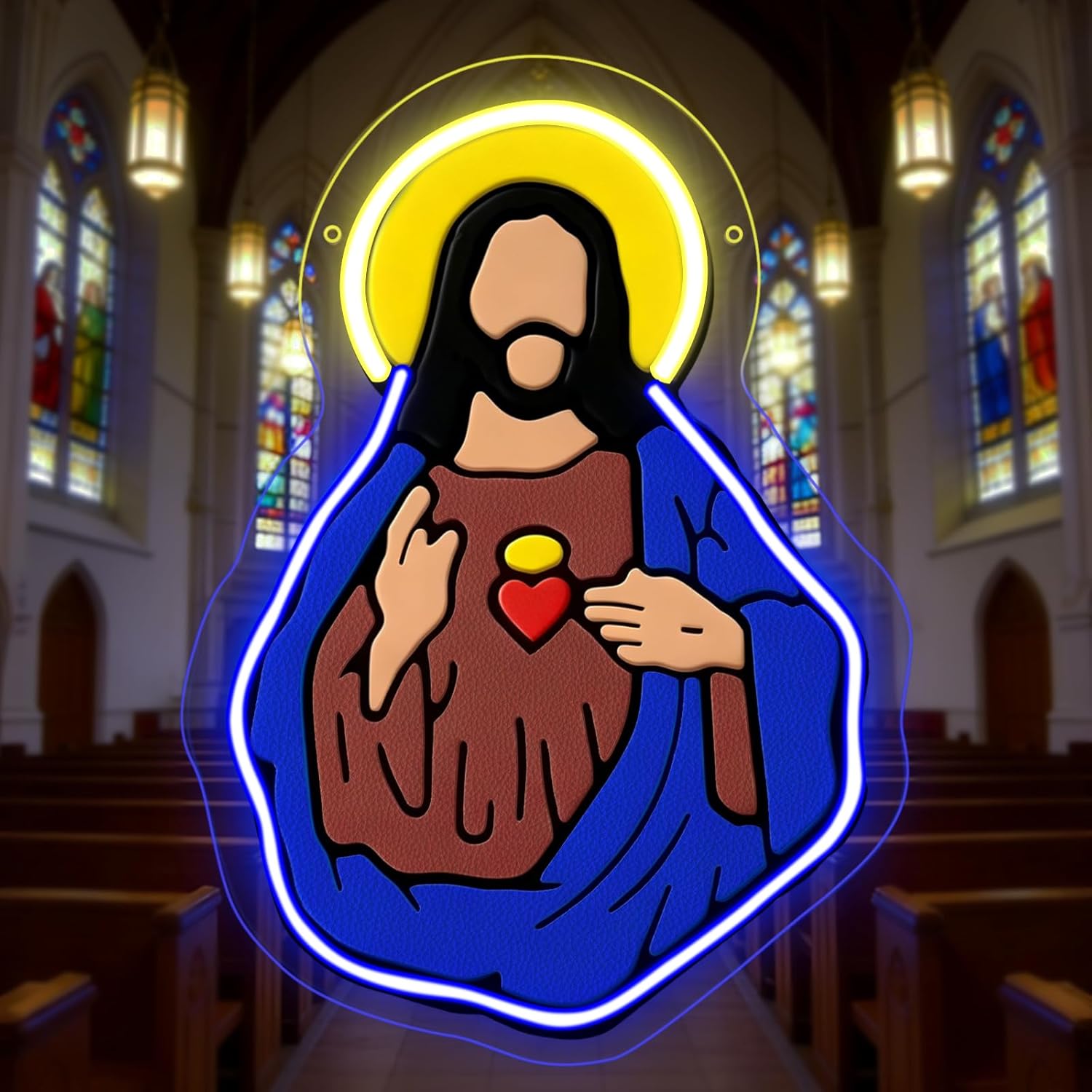 Sacred Heart of Jesus Neon Sig - Neon Sign Party reseña y precio