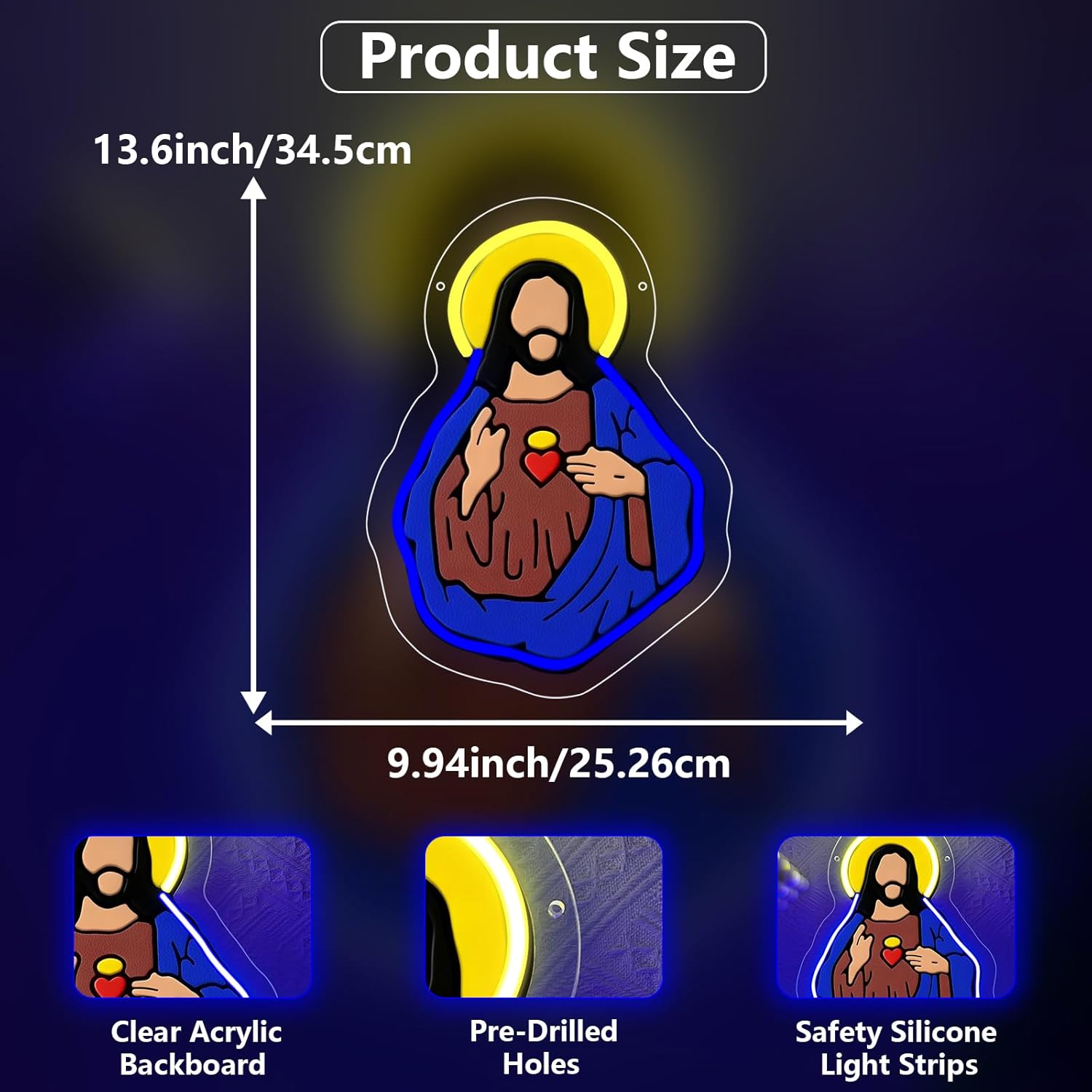 Sacred Heart of Jesus Neon Sig - Neon Sign Party reseña y precio