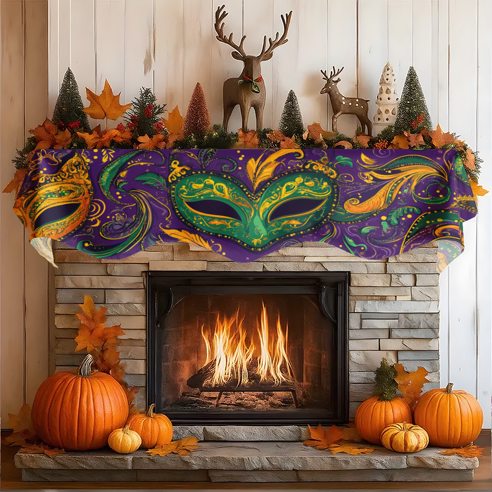 1Pc Carnival Mask Fireplace Sc - Party Banner Gold reseña y precio