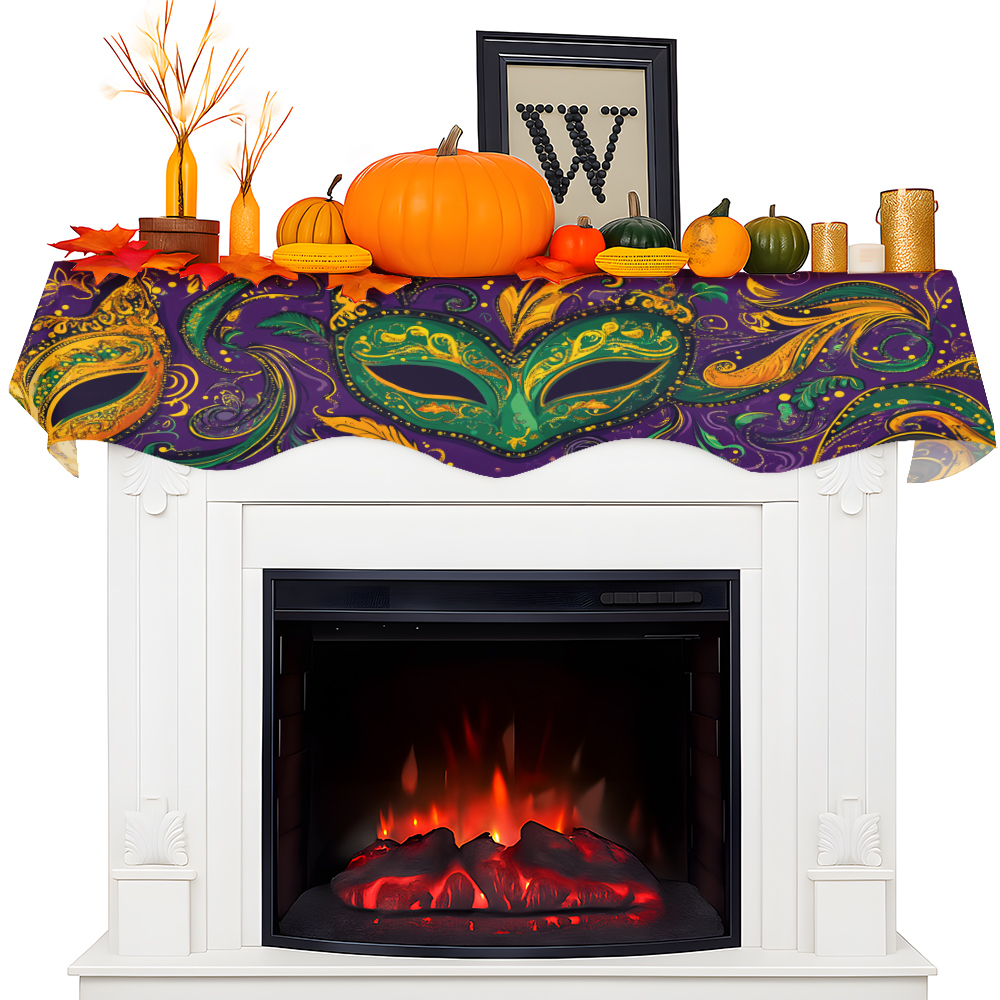 1Pc Carnival Mask Fireplace Sc - Party Banner Gold reseña y precio