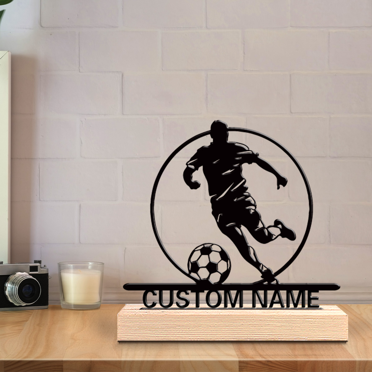 Custom Soccer Player Metal Sta - Event Party reseña y precio